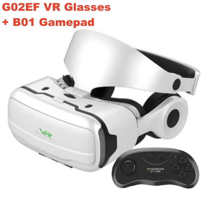 G02EF Virtual Reality VR Glasses IMAX HD 3D Glasses Google Cardboard Box Stereo VR Headset for IOS Android Phone,Support Gamepad