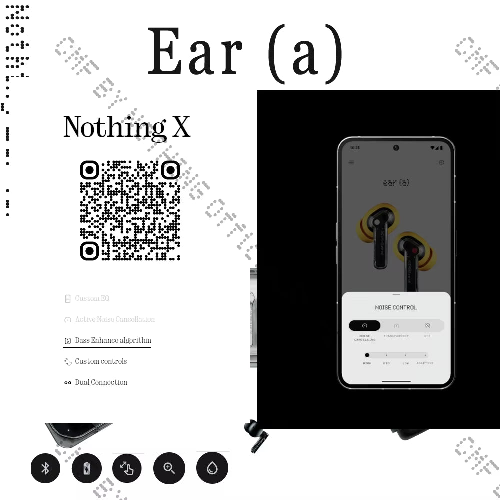 Nothing Ear (A) Global Version Powerful Dynamic 11 Mm Driver up to 42.5 Hours of Listening Time 45 Db Active Noise Cancellation