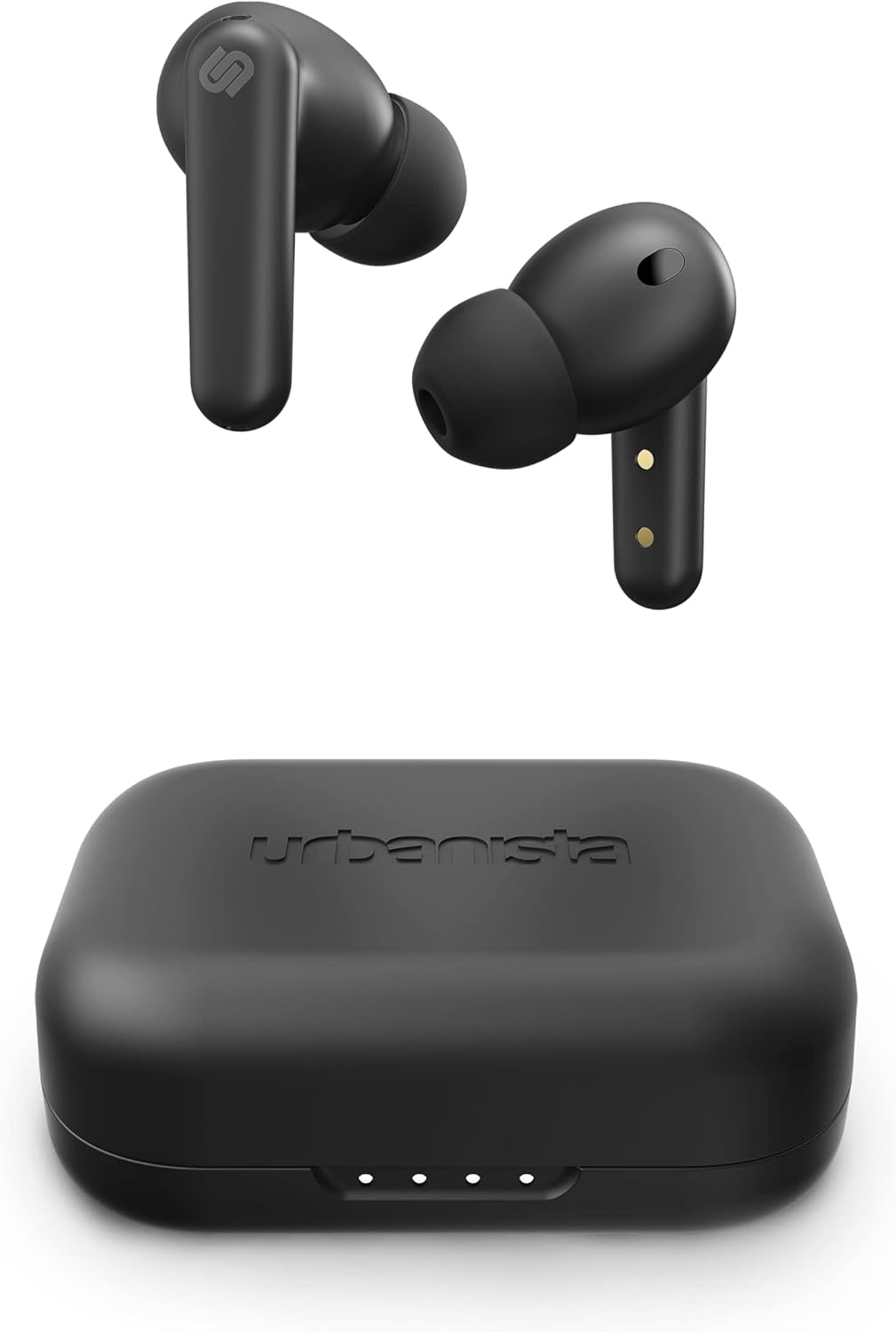 True Wireless Earbuds Headphones with Active Noise Cancelling, 25 Hours Playtime, Touch Controls & 6 Microphones for Clear Calling, Bluetooth 5.0 Earphones, London, Black